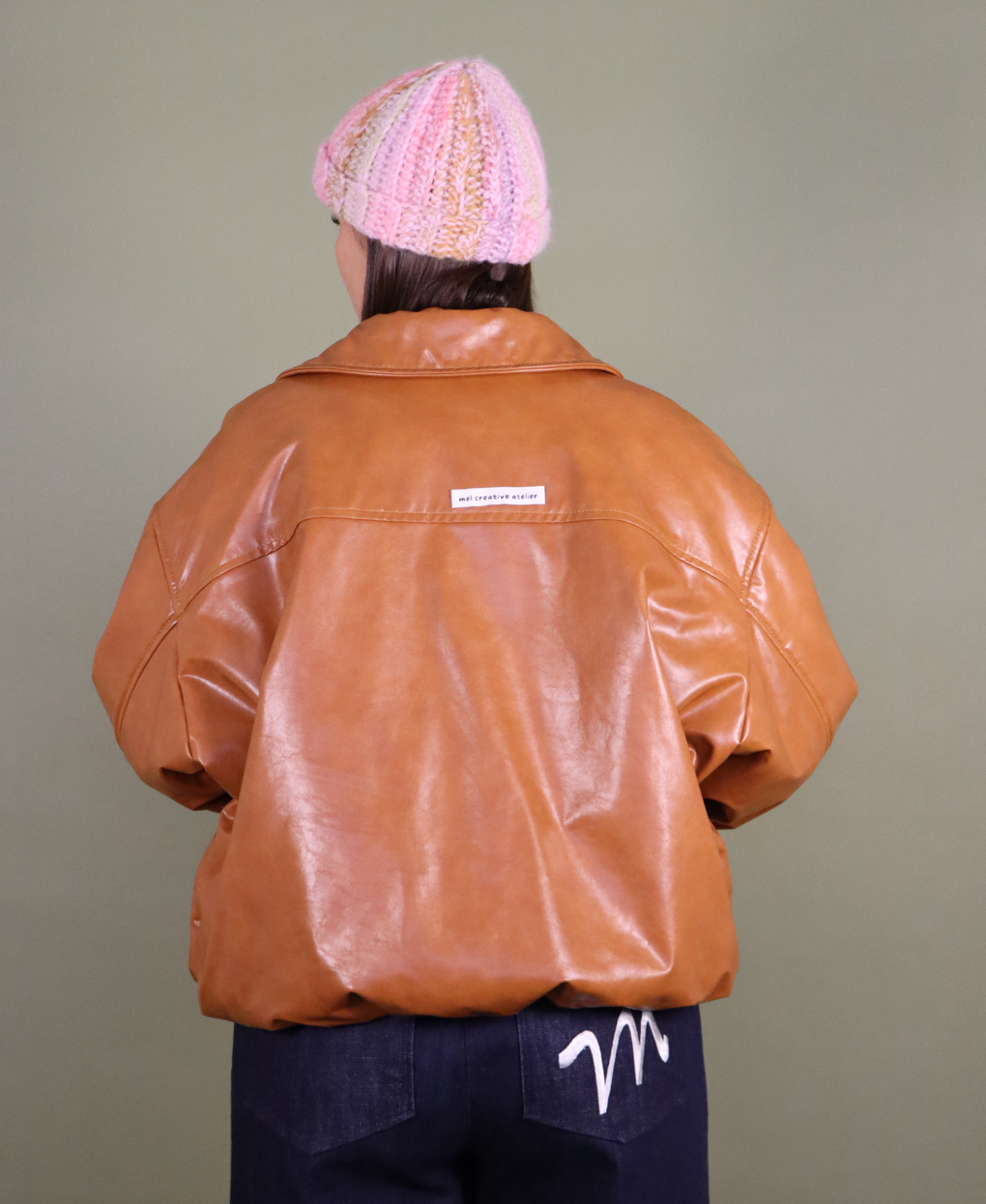 Cognac Vegan Leather Jacket