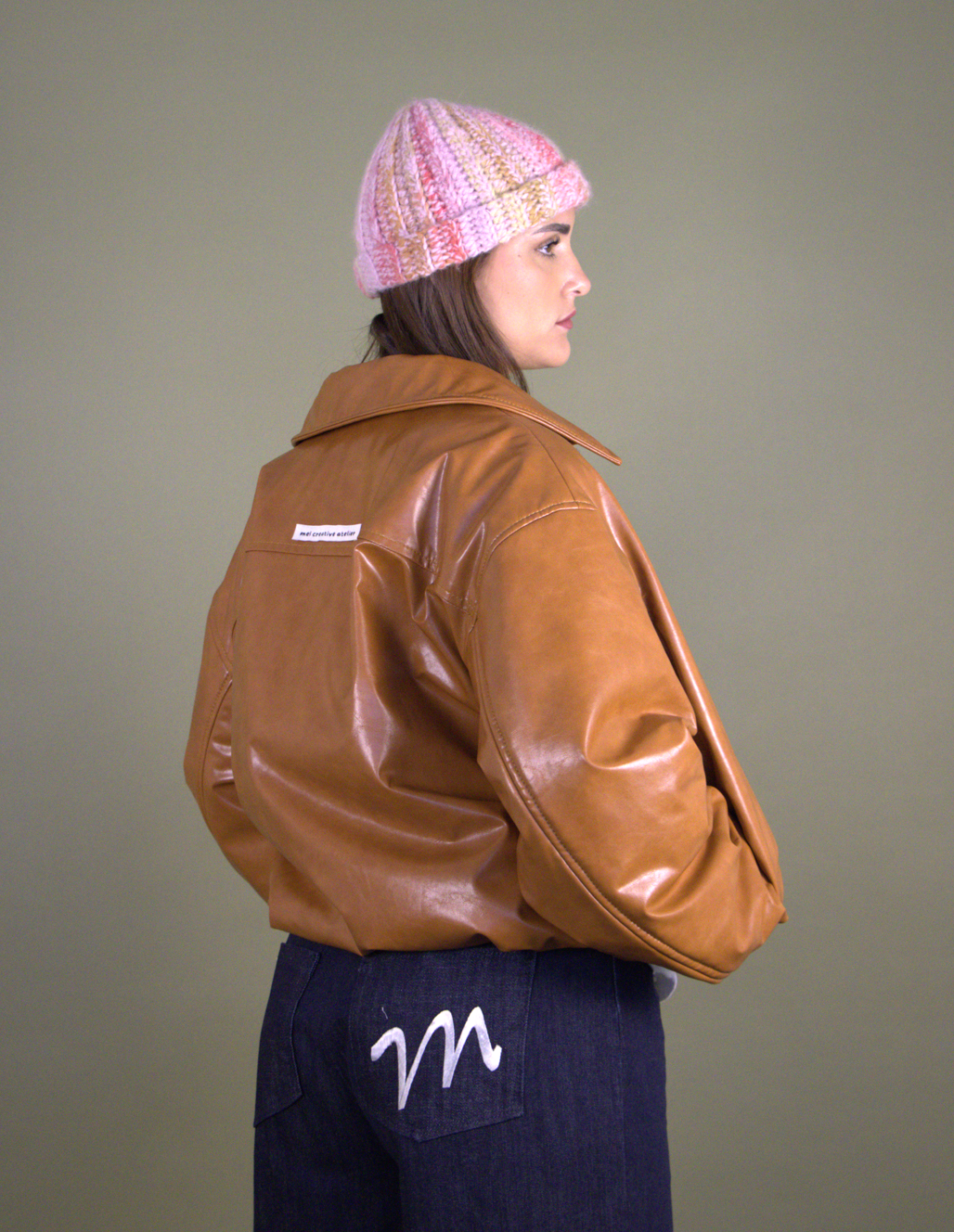 Cognac Vegan Leather Jacket